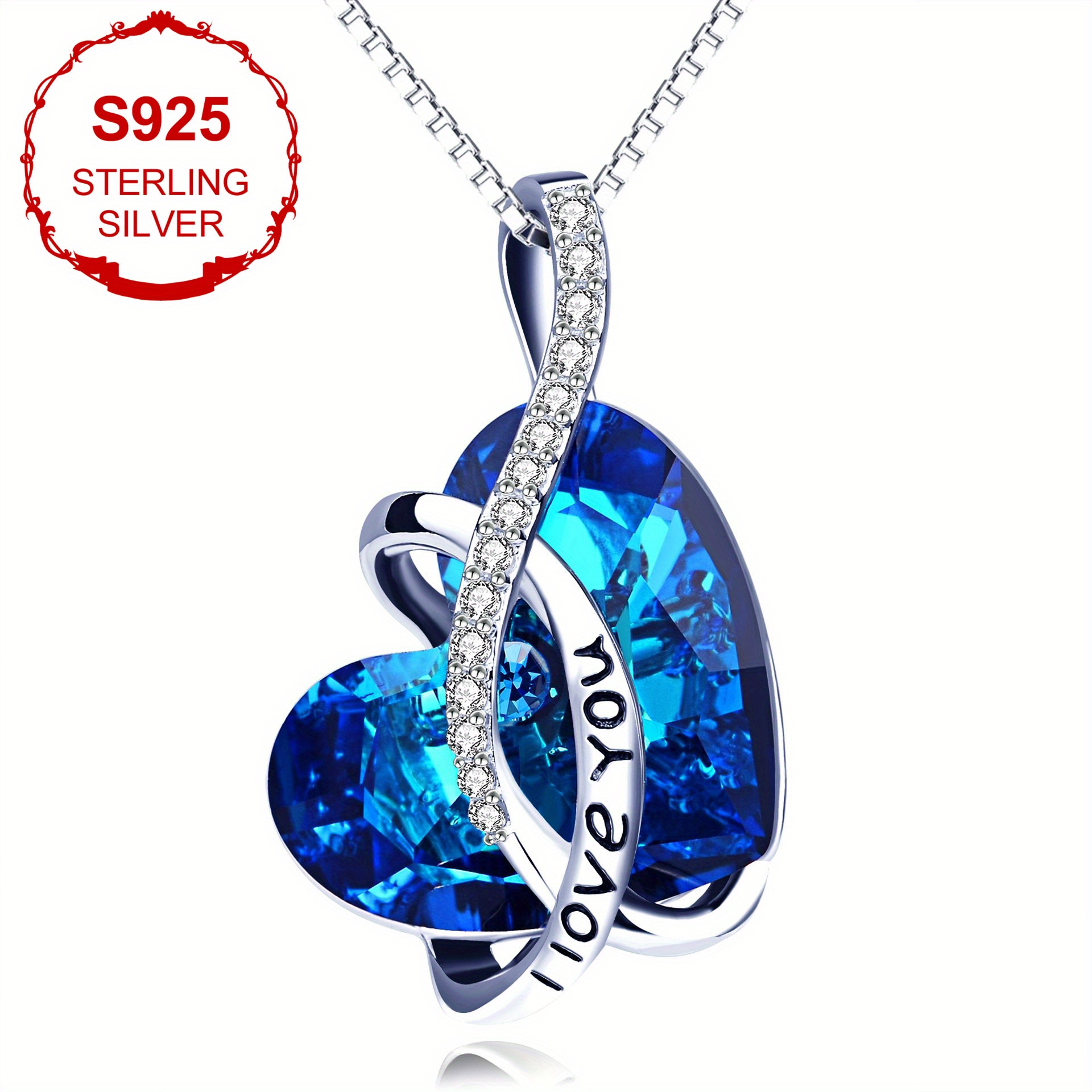 Women's Birthstone Love Necklace — S925 Silver